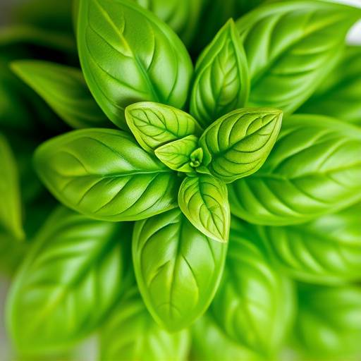 Un mazzo di basilico fresco con foglie verdi brillanti
