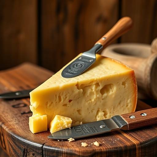 Una forma intera di Parmigiano Reggiano con un coltello da formaggio